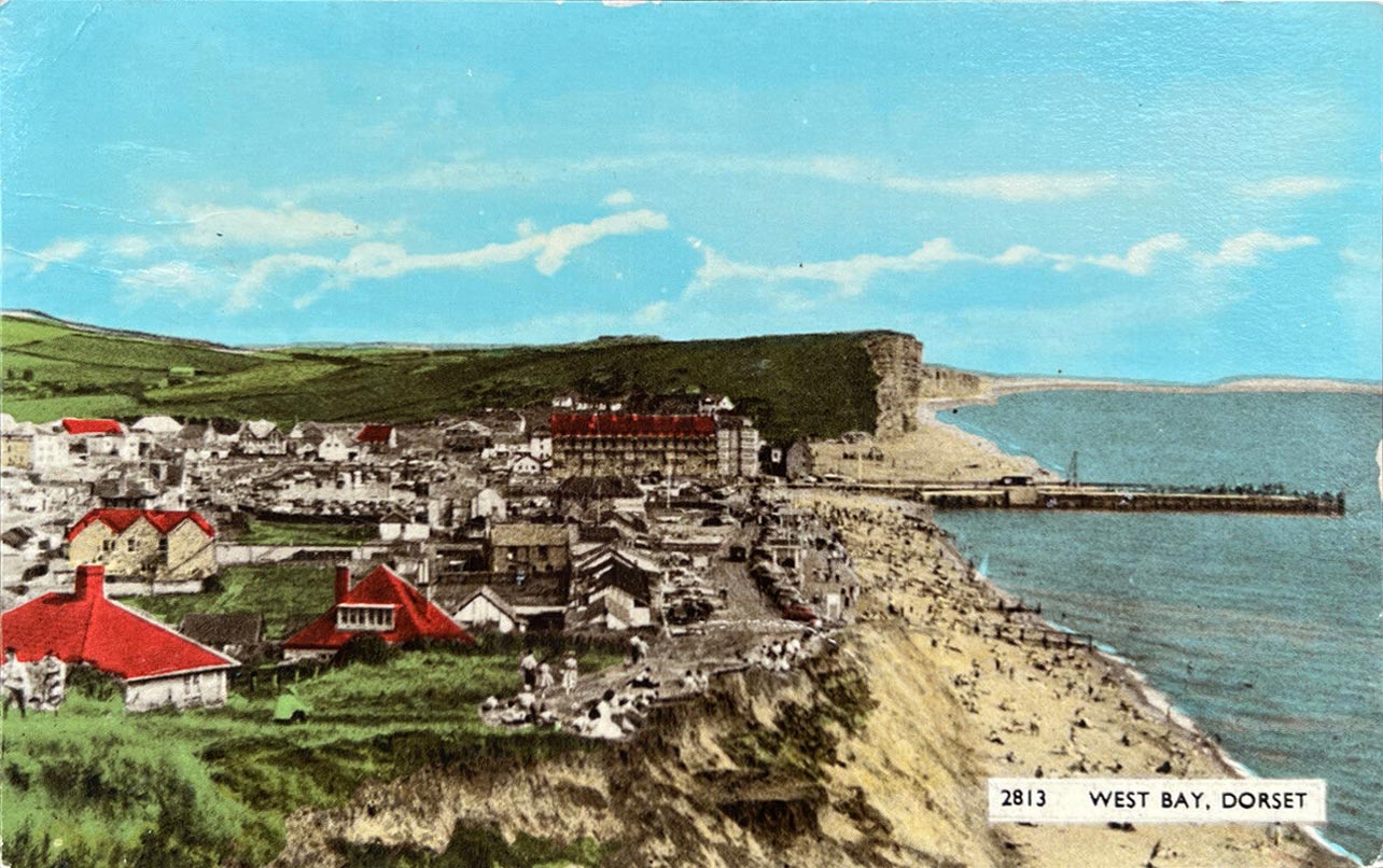 West Bay Dorset vintage postcard
